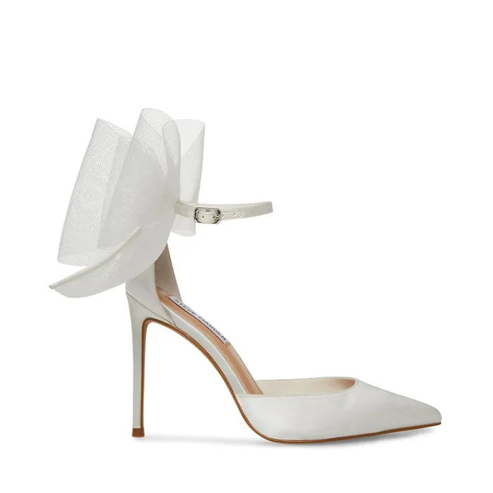Womens Valenteen White Satin Steve Madden Heels