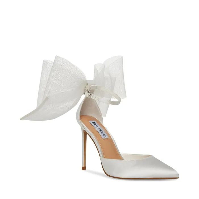 Womens Valenteen White Satin Steve Madden Heels