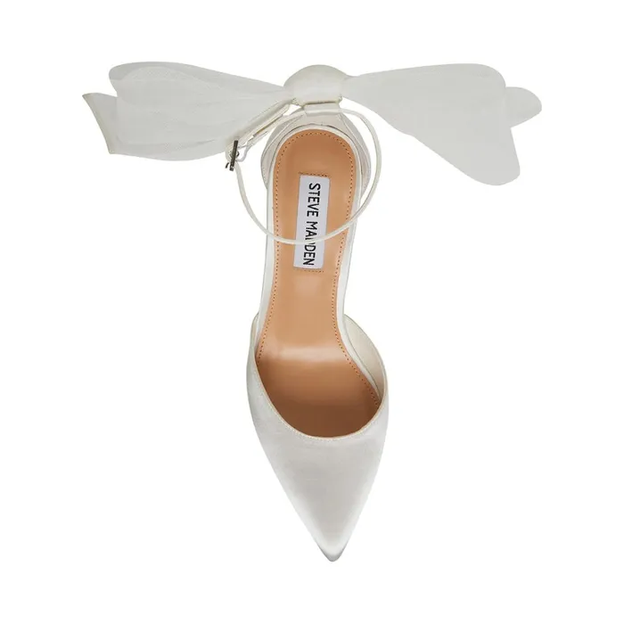 Womens Valenteen White Satin Steve Madden Heels