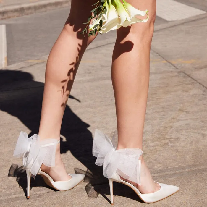 Womens Valenteen White Satin Steve Madden Heels