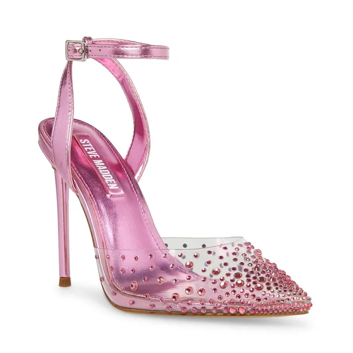 Womens Venus Pink Metallic Steve Madden Heels
