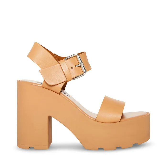Womens Vesta Tan Leather Steve Madden Sandals