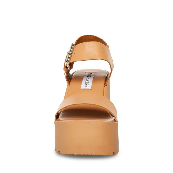 Womens Vesta Tan Leather Steve Madden Sandals