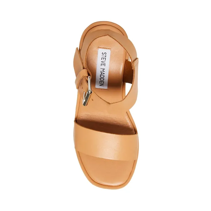Womens Vesta Tan Leather Steve Madden Sandals