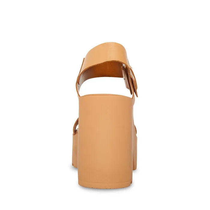 Womens Vesta Tan Leather Steve Madden Sandals