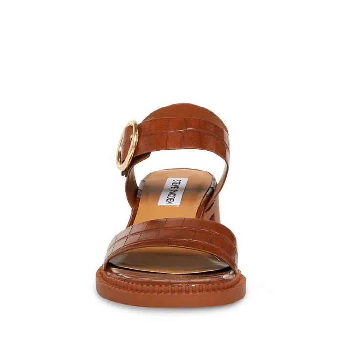 Womens Vianna Brown Crocodile Steve Madden Sandals