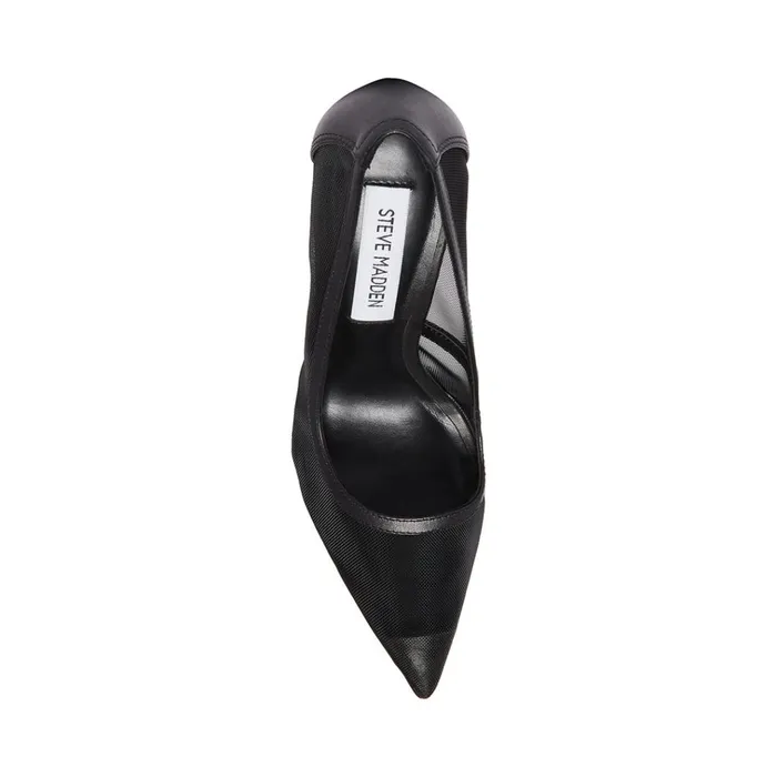 Womens Virtue Black Leather Steve Madden Heels