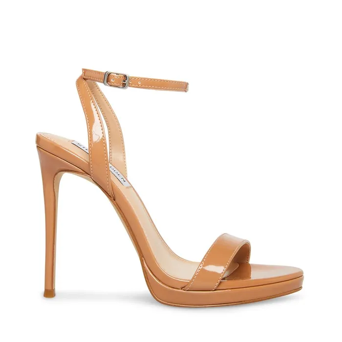 Womens Wafer Tan Patent Steve Madden Heels