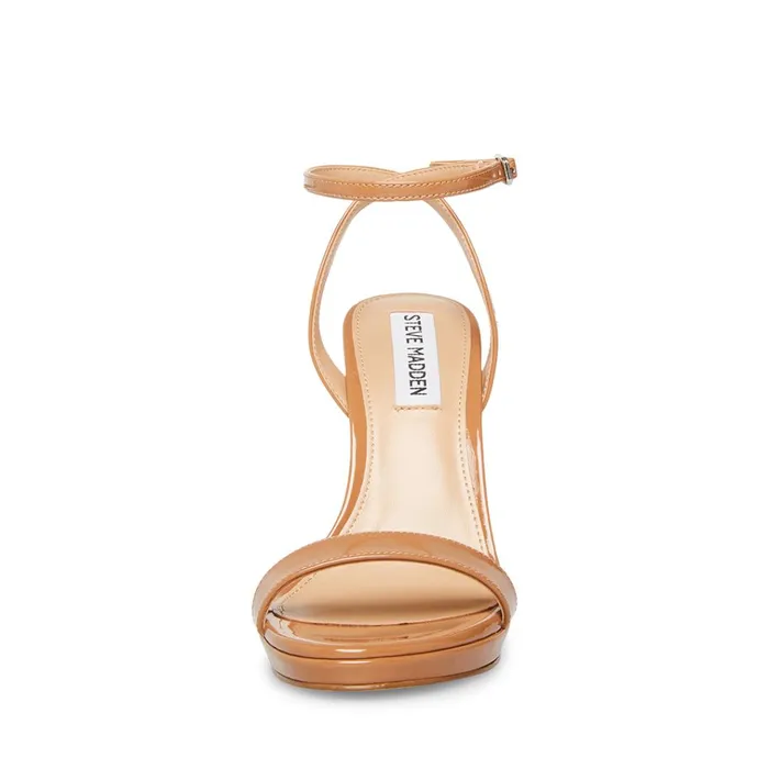 Womens Wafer Tan Patent Steve Madden Heels