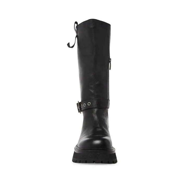 Womens Willow Black Leather Steve Madden Boots and Booties