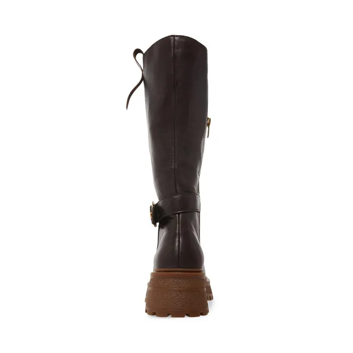 Womens Willow Brown Leather Steve Madden Boots and Booties