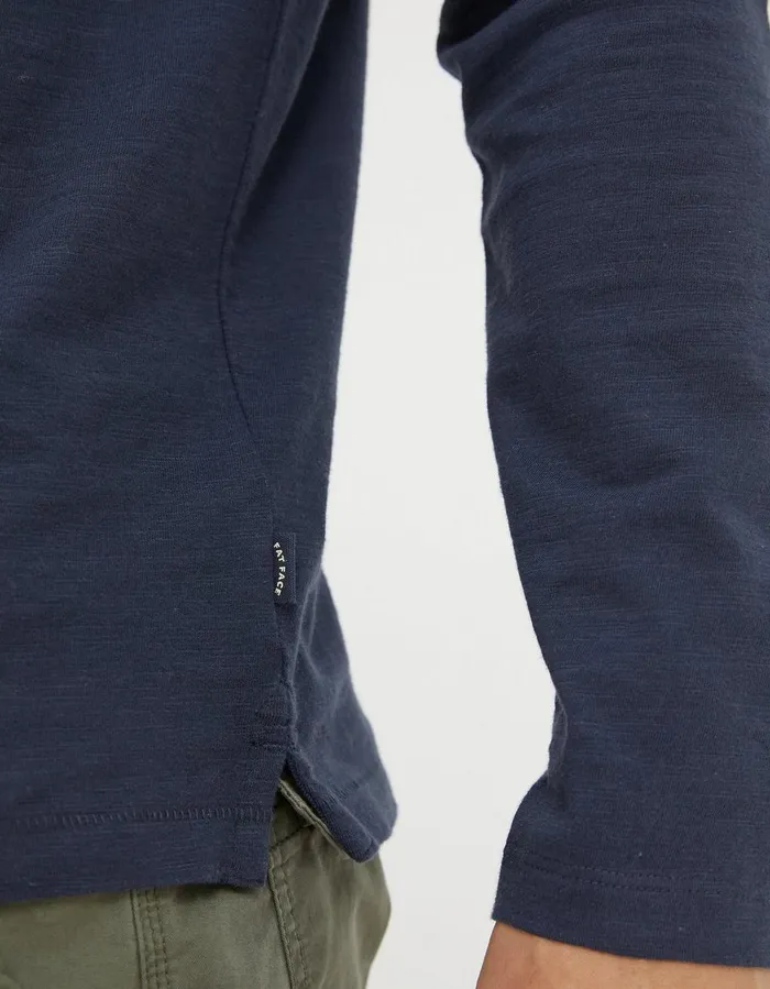 Woodside Slub Cotton Henley Navy Men FatFace TShirts