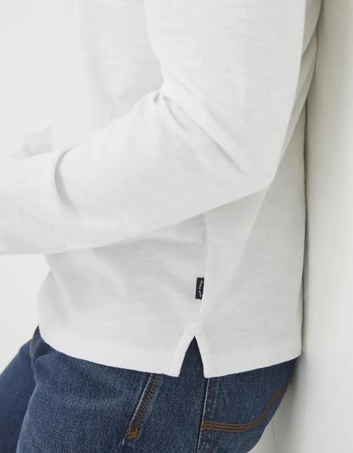Woodside Slub Cotton Henley White Men FatFace TShirts