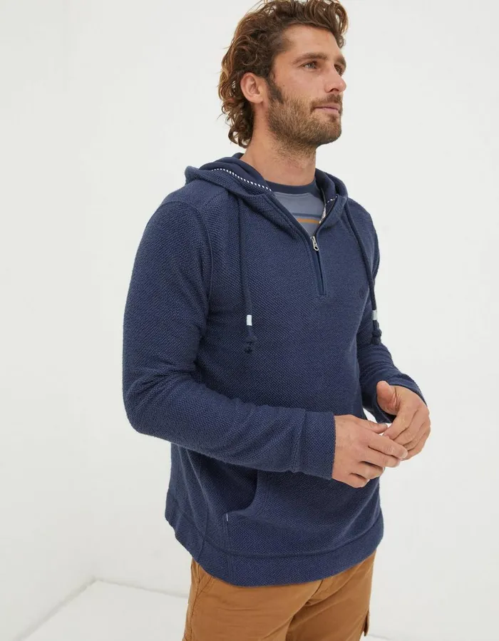 Woolacombe Hoodie Navy Men FatFace Sweatshirts and Hoodies