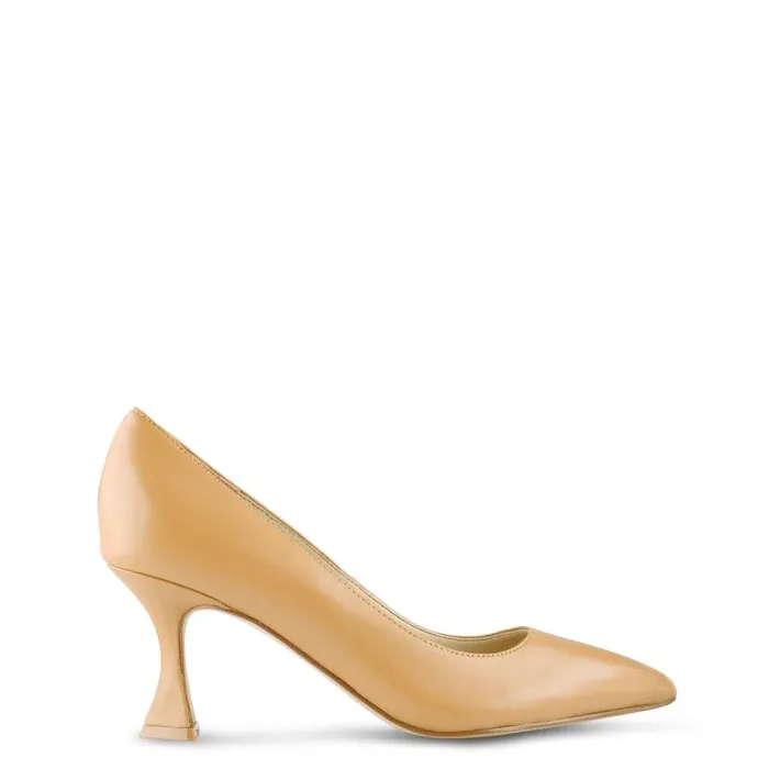 Workin Pointy Toe Pumps Mocha Leather Women Nine West Heels