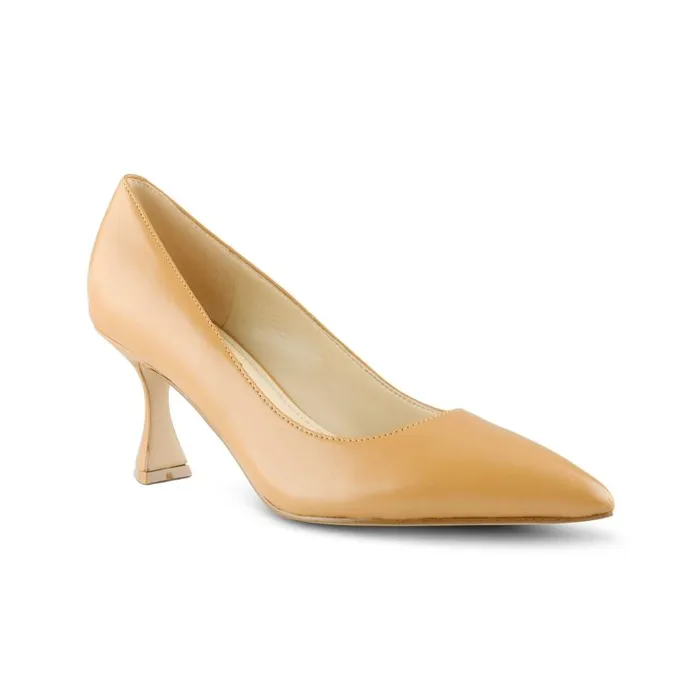 Workin Pointy Toe Pumps Mocha Leather Women Nine West Heels