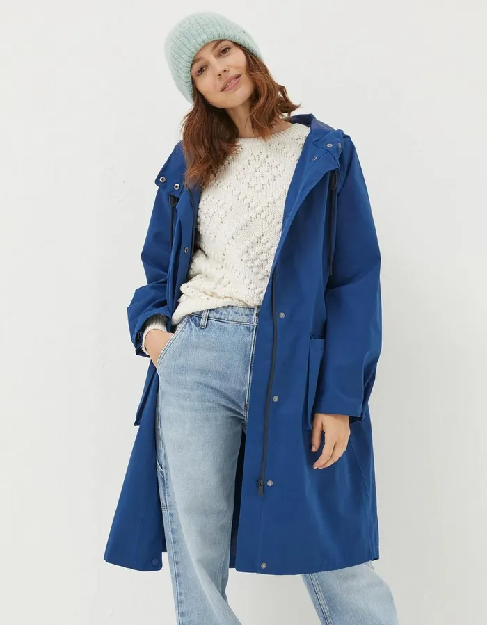 Wren Waterproof Coat Blue Women FatFace Coats and Jackets