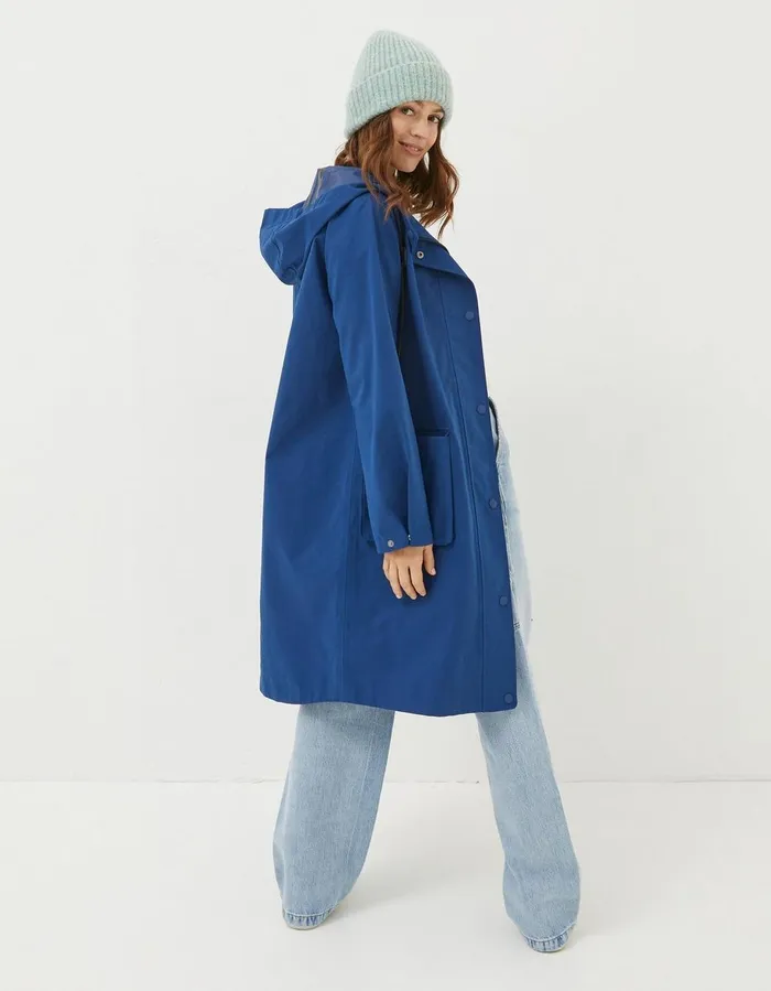 Wren Waterproof Coat Blue Women FatFace Coats and Jackets
