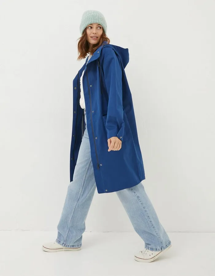 Wren Waterproof Coat Blue Women FatFace Coats and Jackets