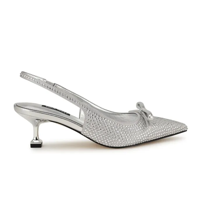 Wunder Bow Slingbacks Silver Women Nine West Heels