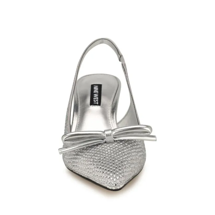 Wunder Bow Slingbacks Silver Women Nine West Heels