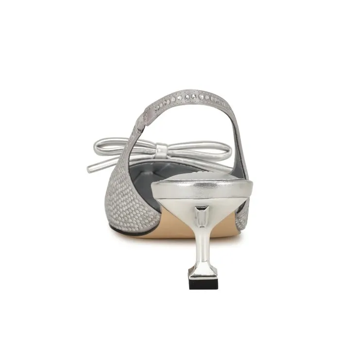 Wunder Bow Slingbacks Silver Women Nine West Heels