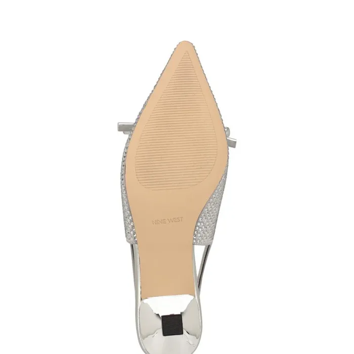 Wunder Bow Slingbacks Silver Women Nine West Heels