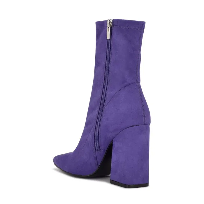 Xrey Heeled Booties Purple Suede Women Nine West Boots and Booties