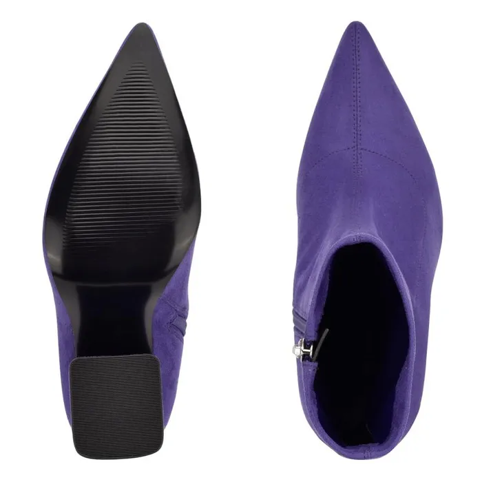 Xrey Heeled Booties Purple Suede Women Nine West Boots and Booties