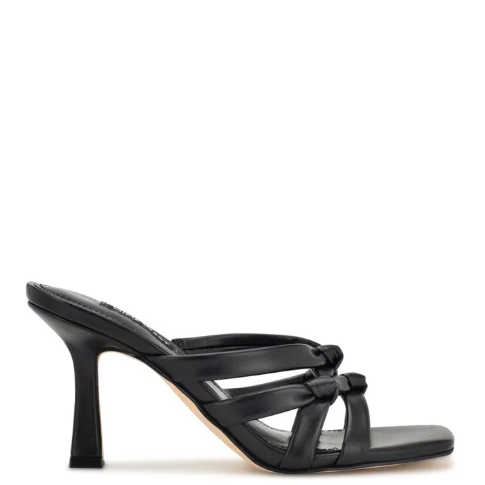 Yeander Heeled Slide Sandals Black Women Nine West Heels