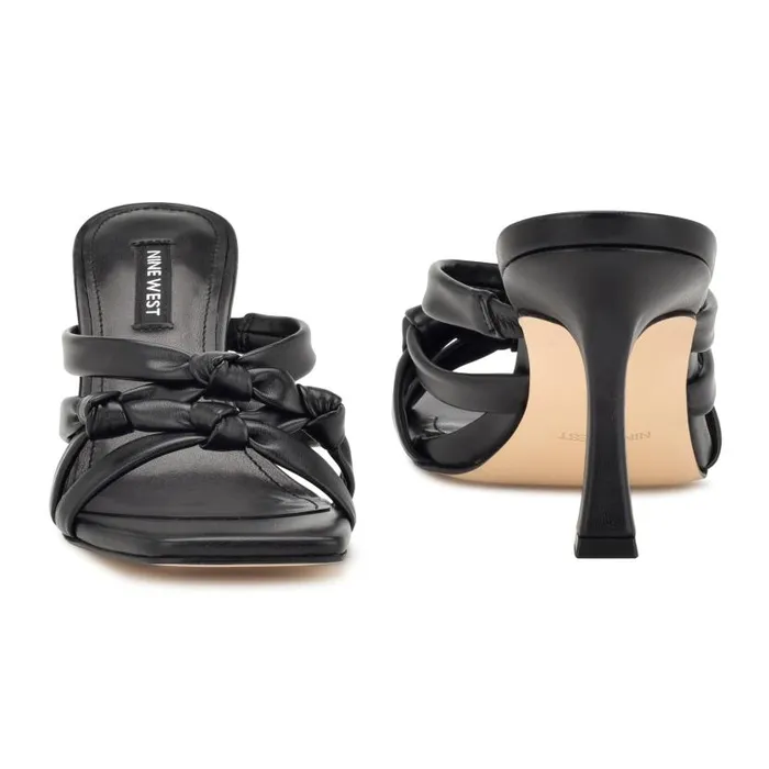Yeander Heeled Slide Sandals Black Women Nine West Heels
