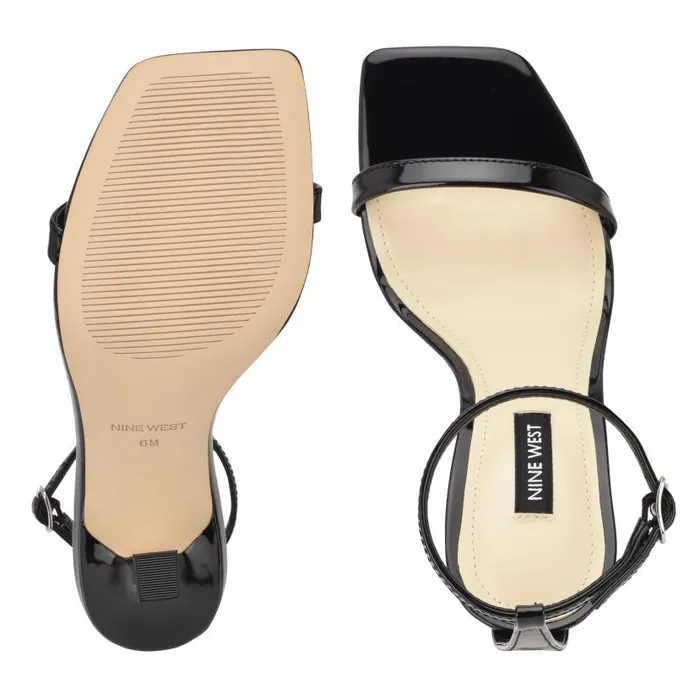 Yess Ankle Strap Sandals Black Women Nine West Heels