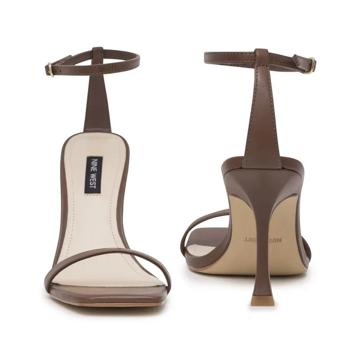 Yess Ankle Strap Sandals Brown Leather Women Nine West Sandals