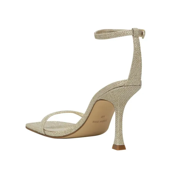 Yess Ankle Strap Sandals Gold Glitter Women Nine West Sandals