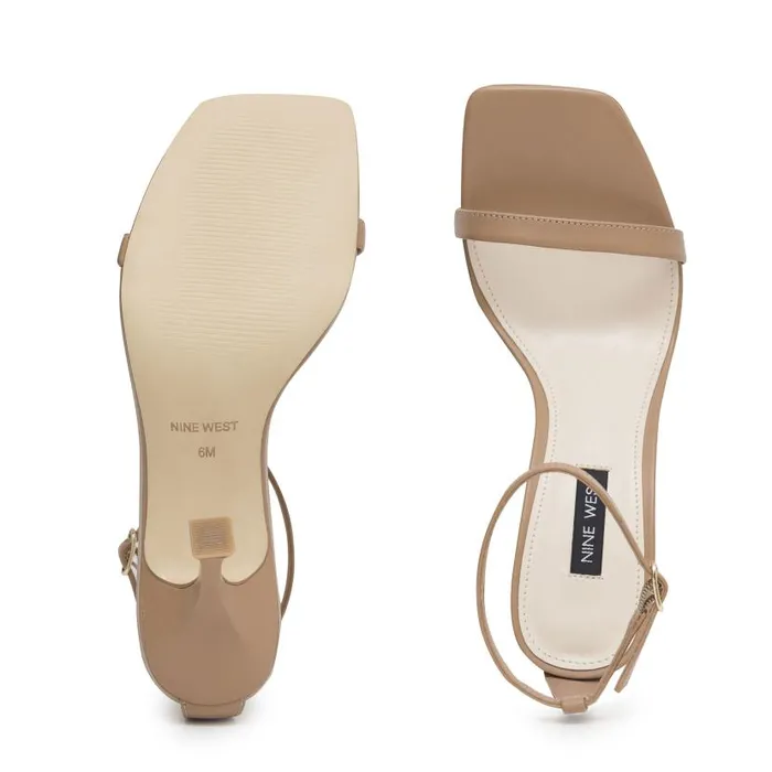 Yess Ankle Strap Sandals Natural Leather Women Nine West Sandals