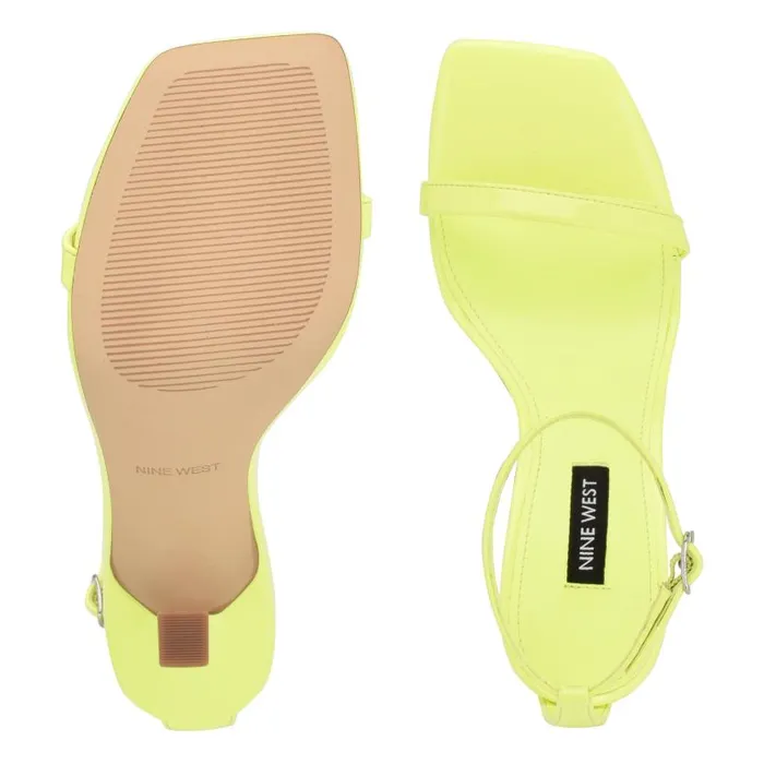 Yess Ankle Strap Sandals Neon Lime Patent Women Nine West Heels