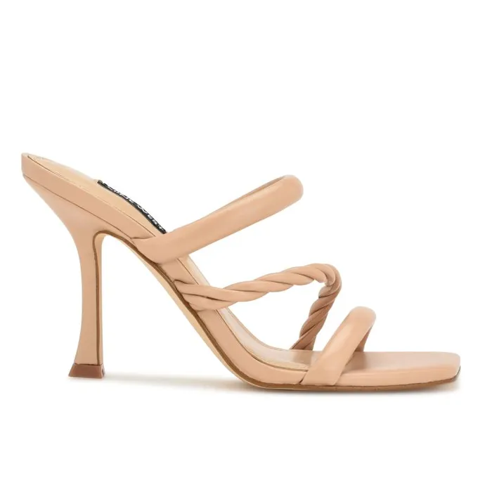 Yester Heeled Slide Sandals Warm Blush Women Nine West Heels