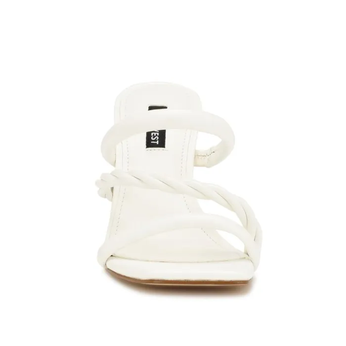 Yester Heeled Slide Sandals White Women Nine West Heels