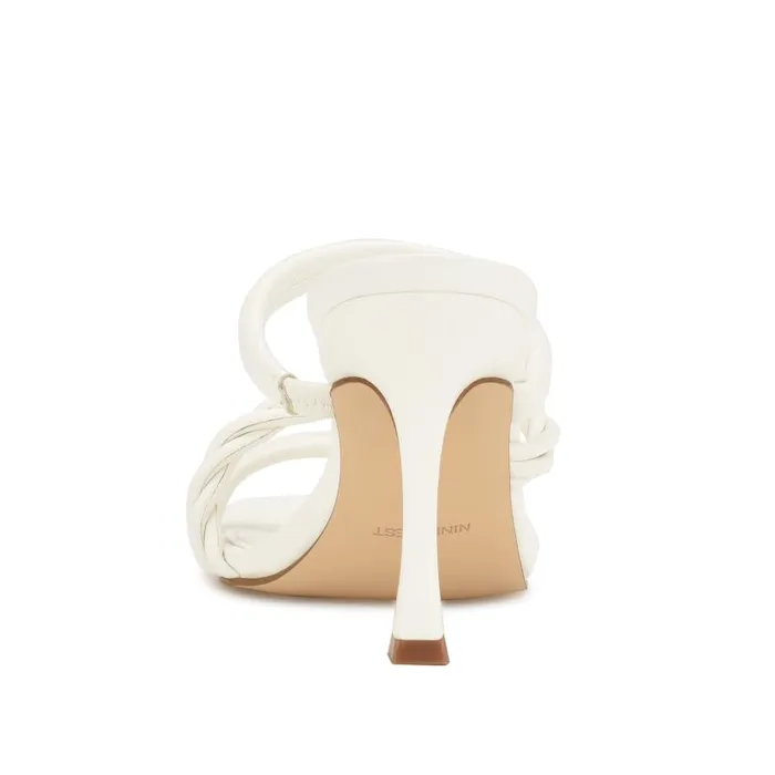 Yester Heeled Slide Sandals White Women Nine West Heels