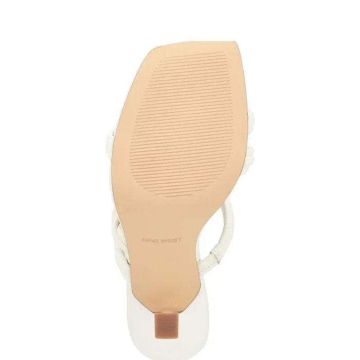 Yester Heeled Slide Sandals White Women Nine West Heels