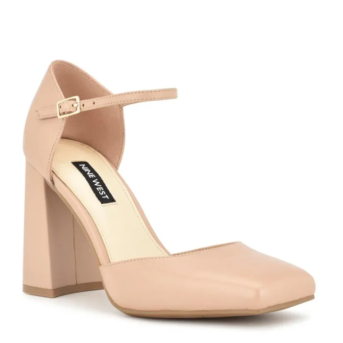Youda Ankle Strap Pumps Light Natural Women Nine West Heels