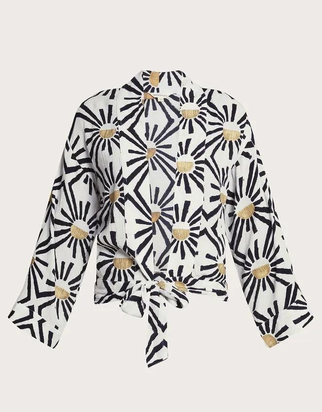 Zamora Tie Front Top White Women Monsoon Tops and Blouses