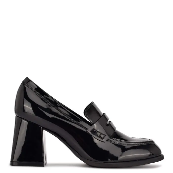 Zest Heeled Loafers Black Patent Women Nine West Heels
