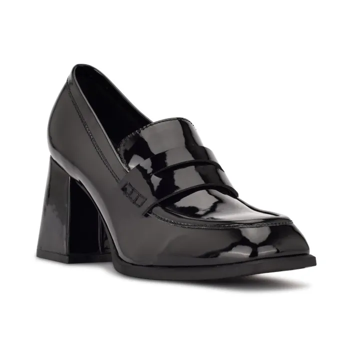 Zest Heeled Loafers Black Patent Women Nine West Heels