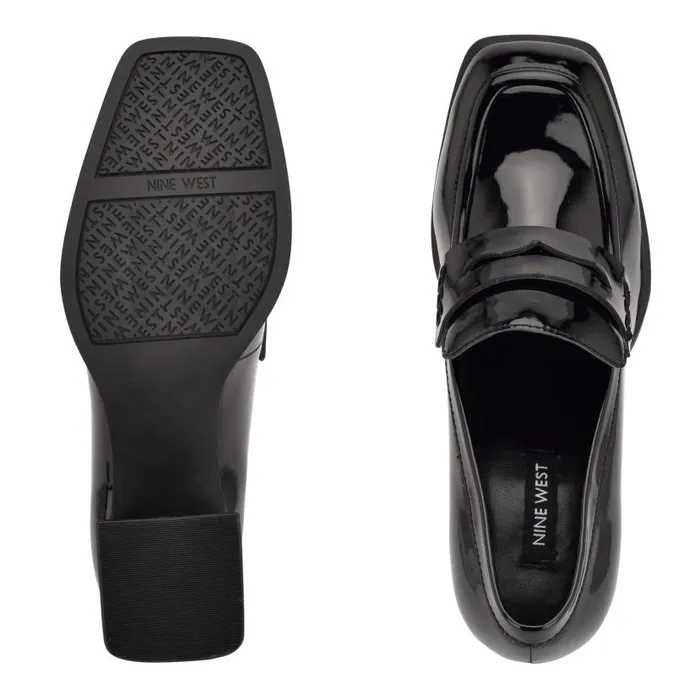 Zest Heeled Loafers Black Patent Women Nine West Heels