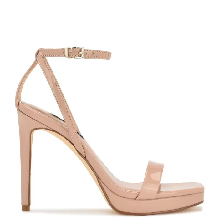Zilo Platform Sandals Barely Nude Patent Women Nine West Sandals