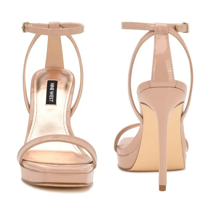 Zilo Platform Sandals Barely Nude Patent Women Nine West Sandals