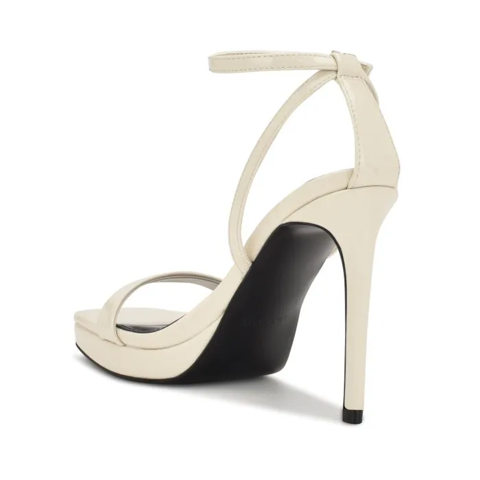 Zilo Platform Sandals Chic Cream Patent Women Nine West Sandals