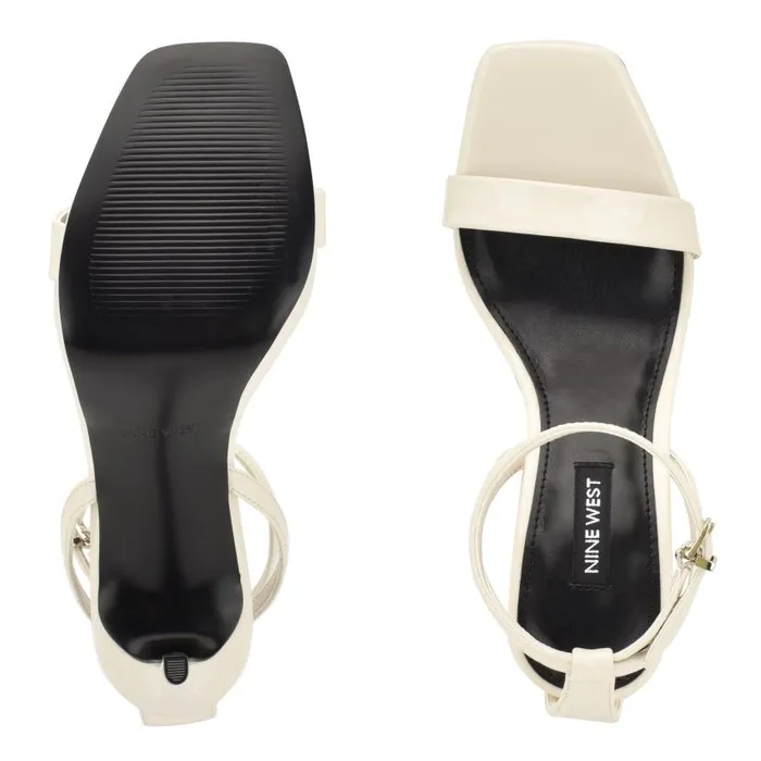 Zilo Platform Sandals Chic Cream Patent Women Nine West Sandals