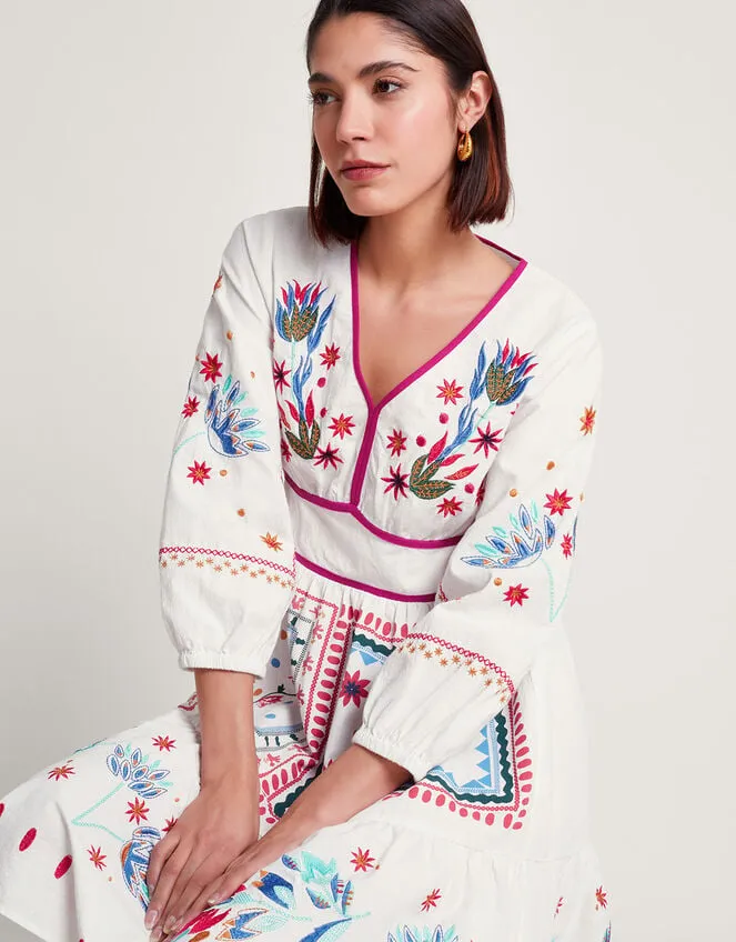 Zinnia Embroidered Dress Ivory Women Monsoon Dresses